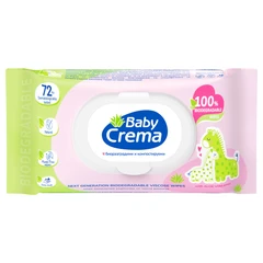 Биоразградми мокри кърпички Baby Crema, С екстракт от Алое Вера, 72бр